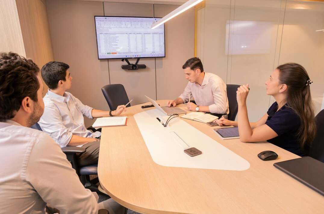 group discussion in meeting room